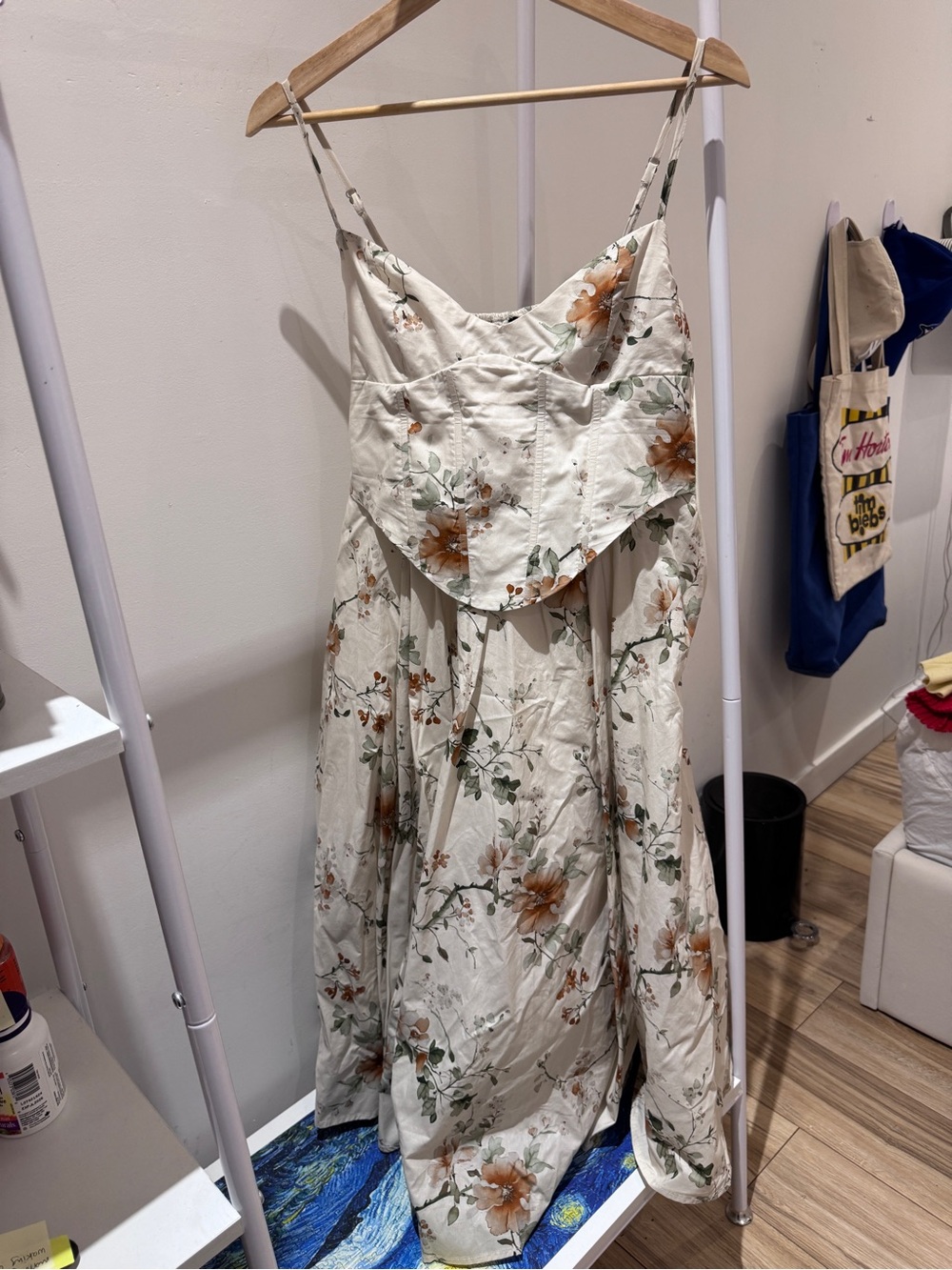 Windsor Cream Floral Spaghetti-Strap Maxi Dress